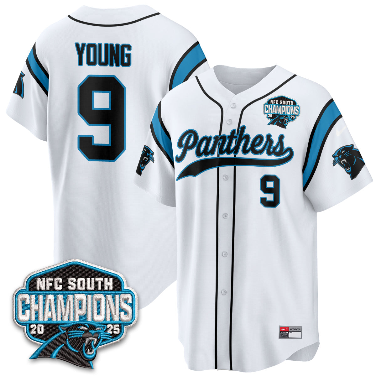 CAR NFC South Division Champions Vapor Limited Baseball Jersey - All Stitched