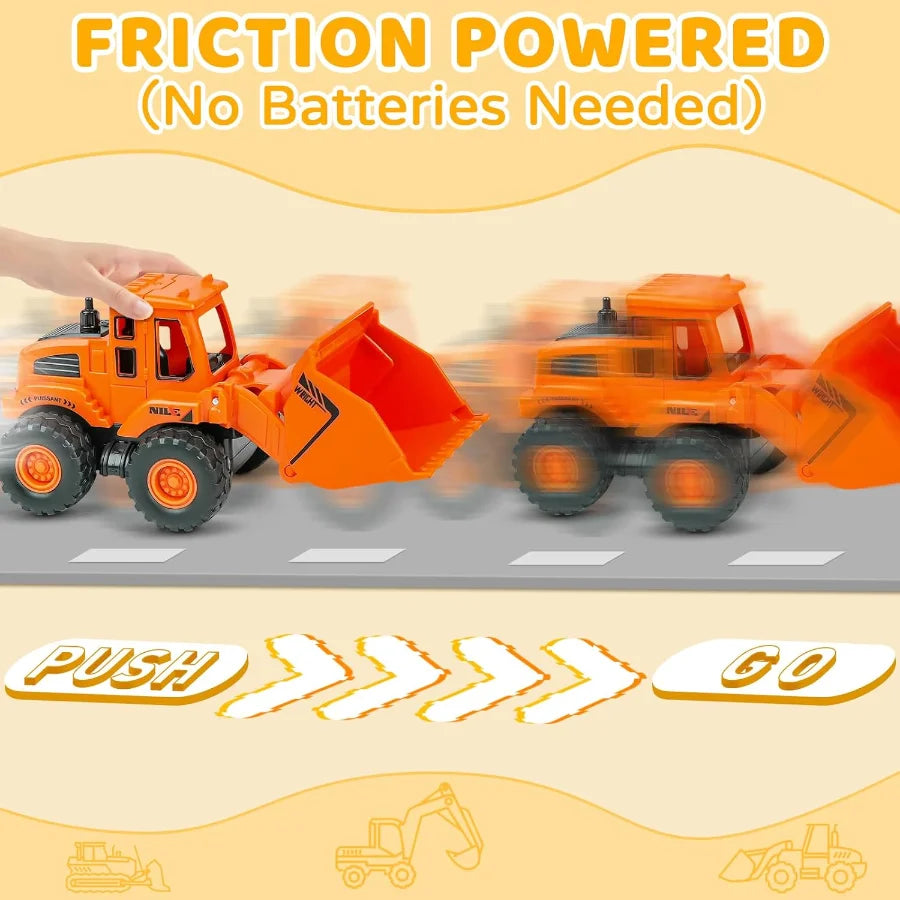 Construction Toys for 3 Years Old Boys Girls Kids, Friction Powered Construction Truck Toys Vehicles Sand Toys
