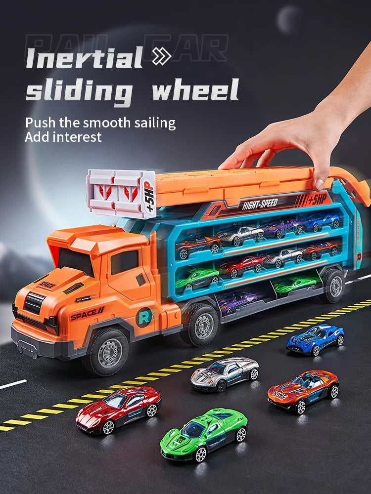 3D Rail Car - Over the Track, High Impact Flying Car - Transformed Inertial Car Puzzle Power Car Toy Set - Alloy Car Toy Set