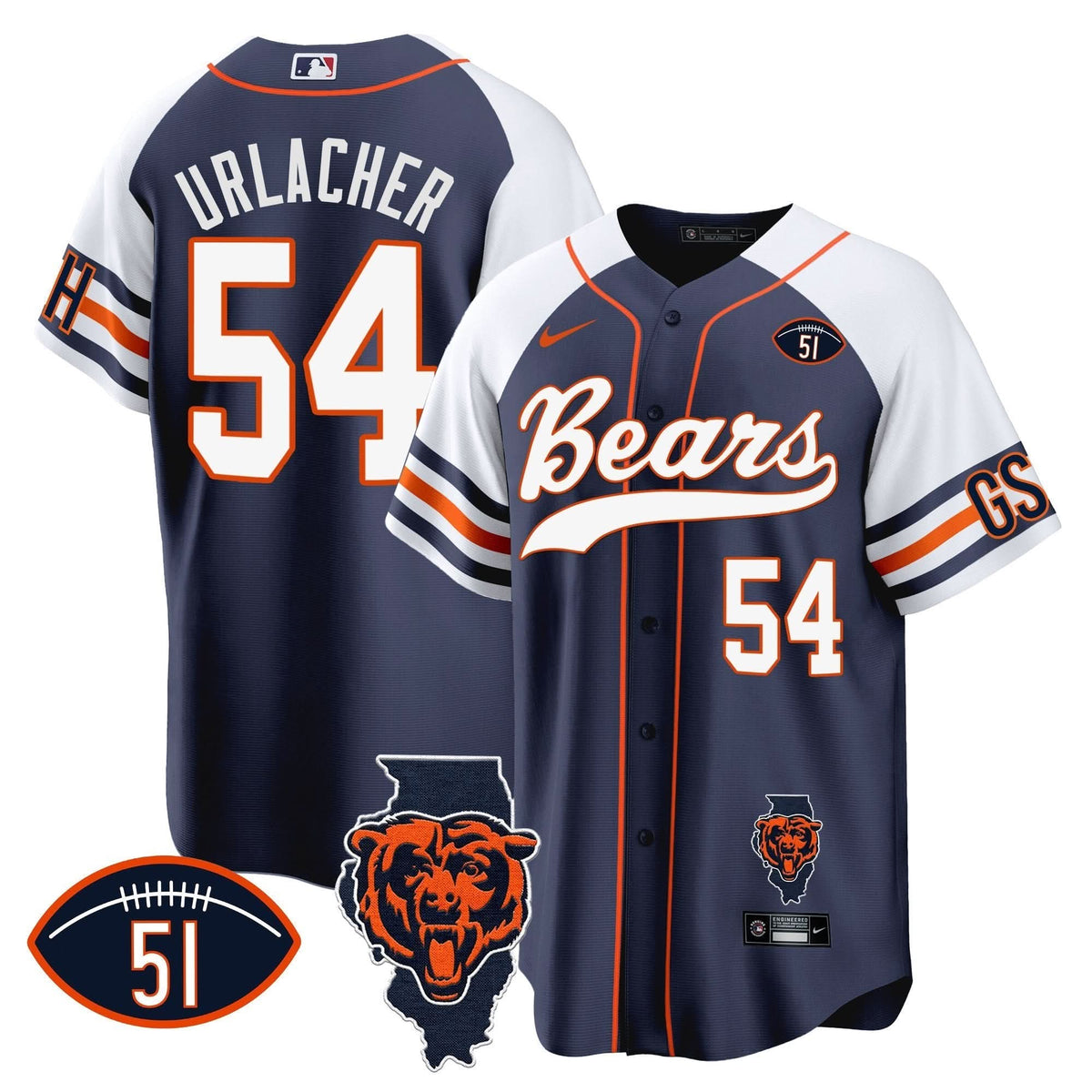 CHI Illinois Patch Baseball Jersey