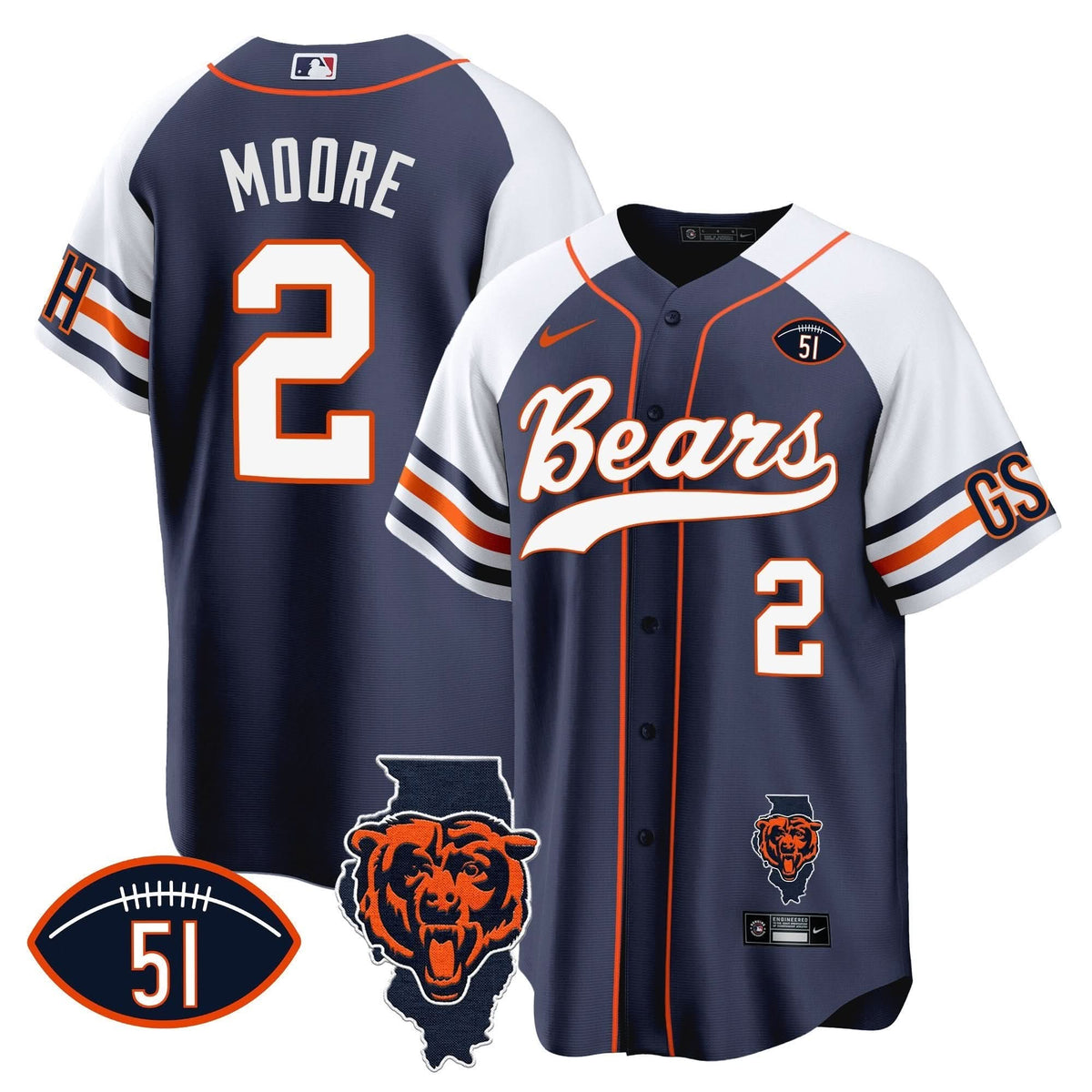 CHI Illinois Patch Baseball Jersey
