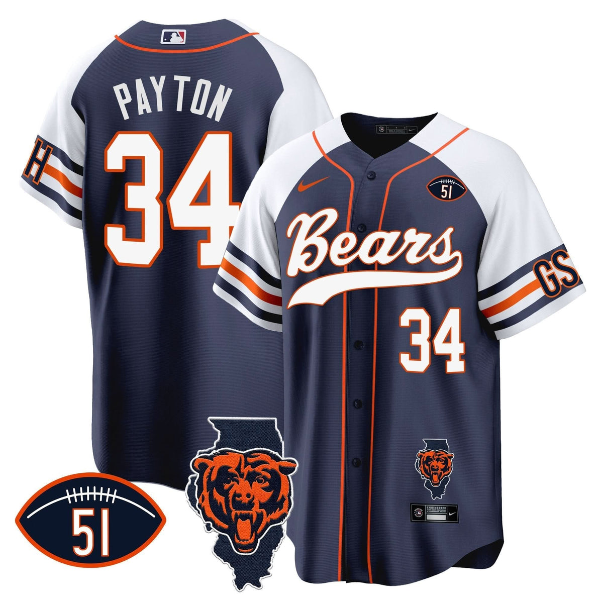 CHI Illinois Patch Baseball Jersey