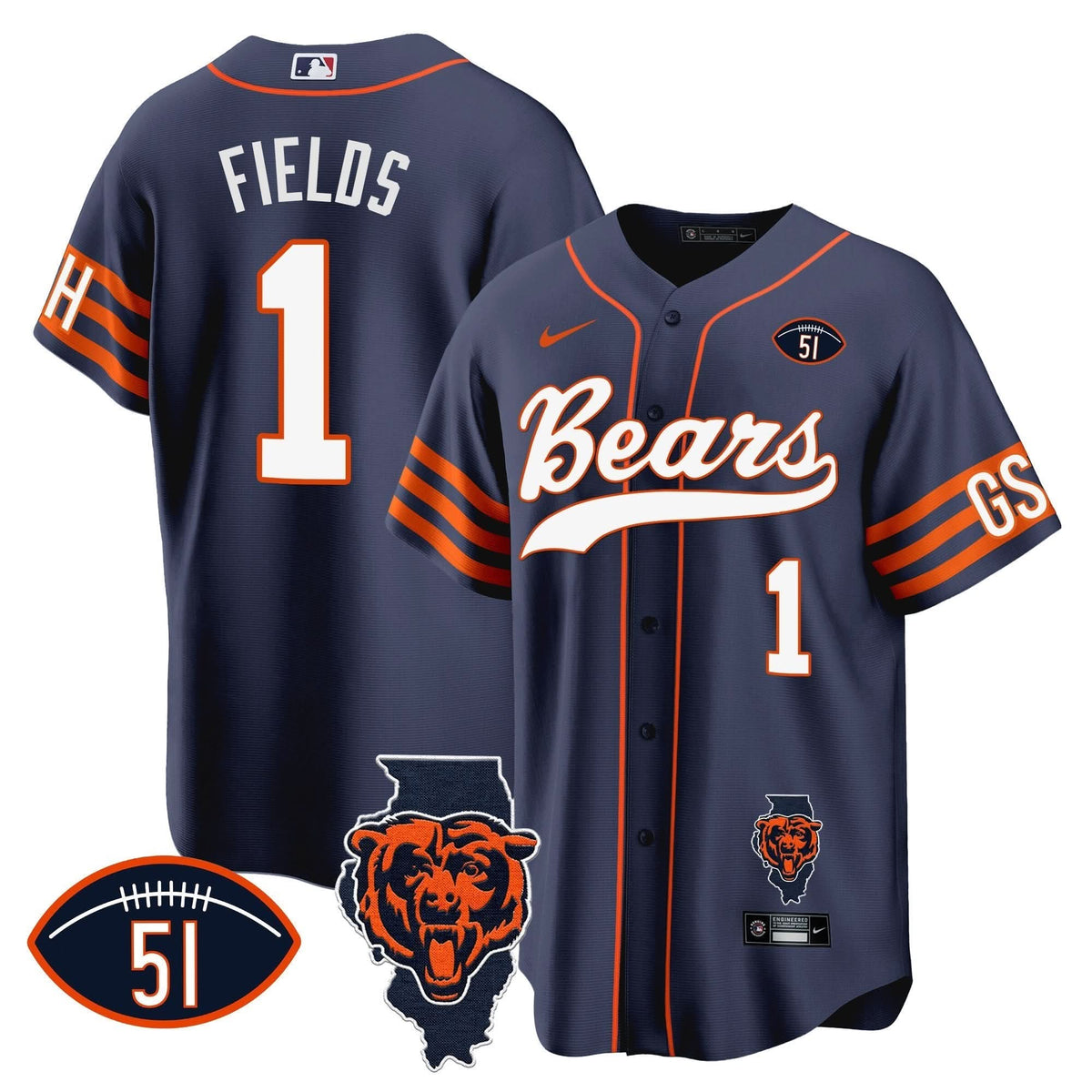 CHI Illinois Patch Baseball Jersey