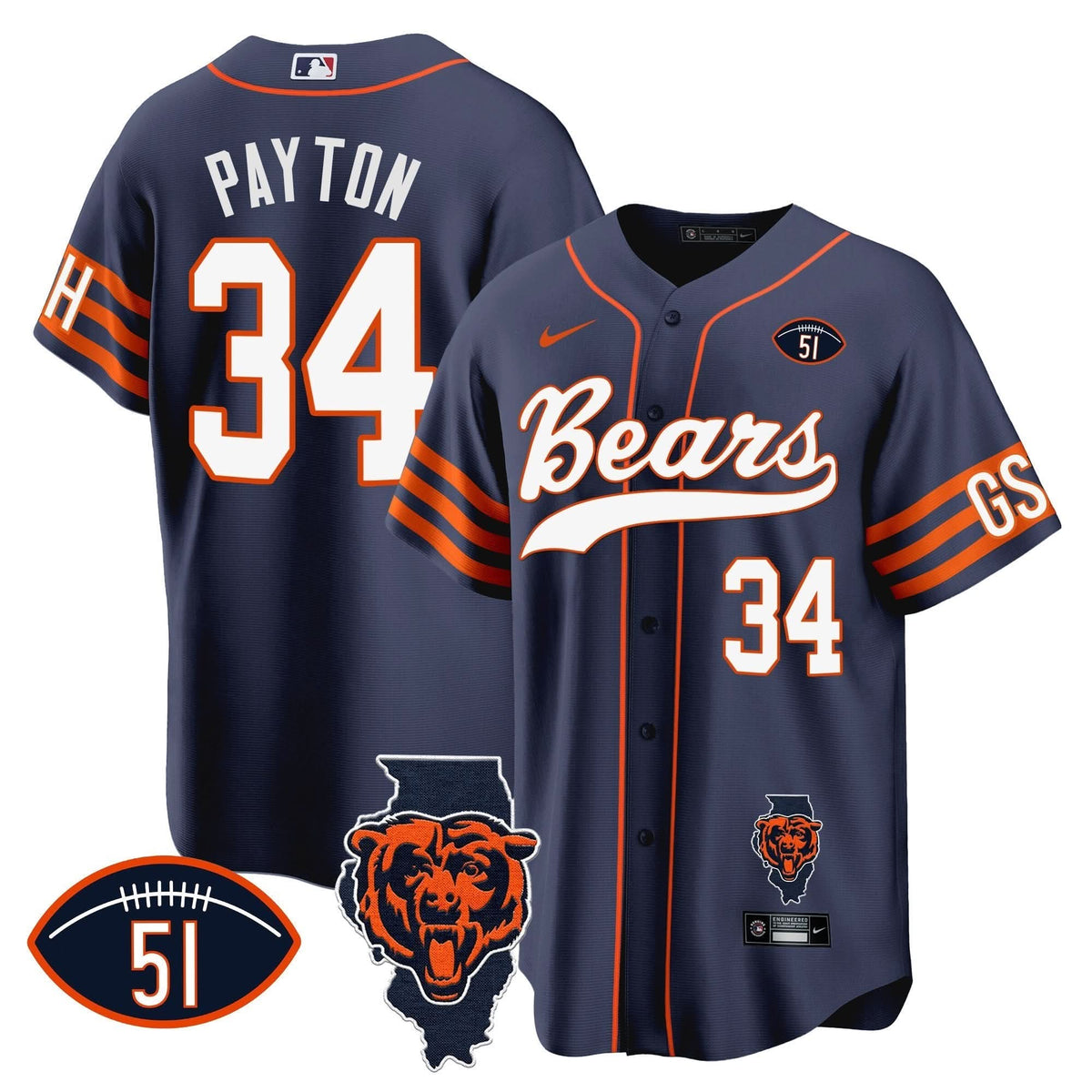 CHI Illinois Patch Baseball Jersey