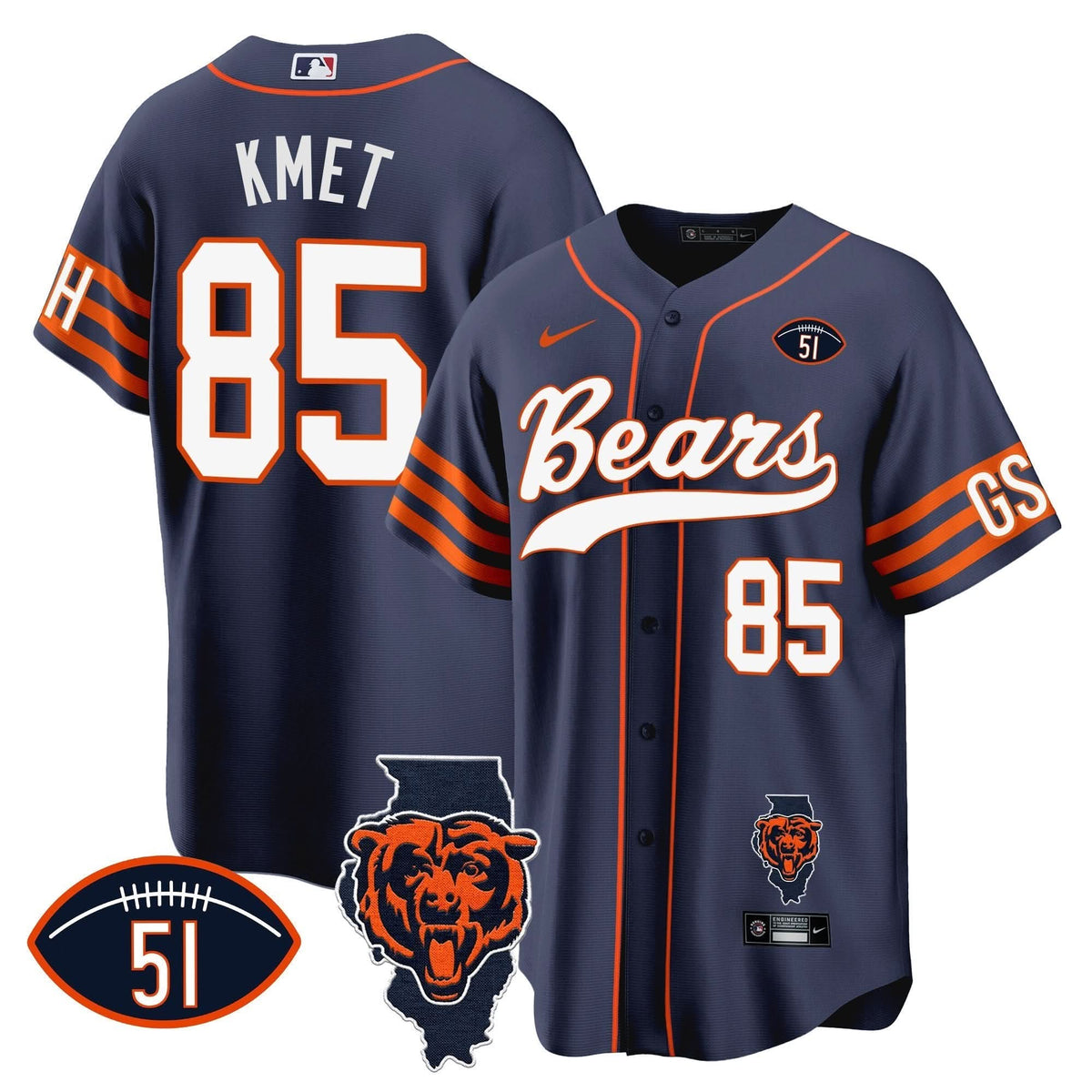 CHI Illinois Patch Baseball Jersey