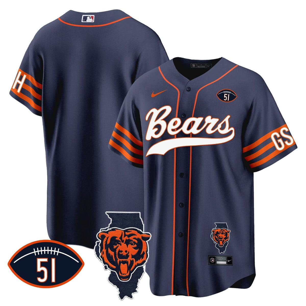 CHI Illinois Patch Baseball Jersey