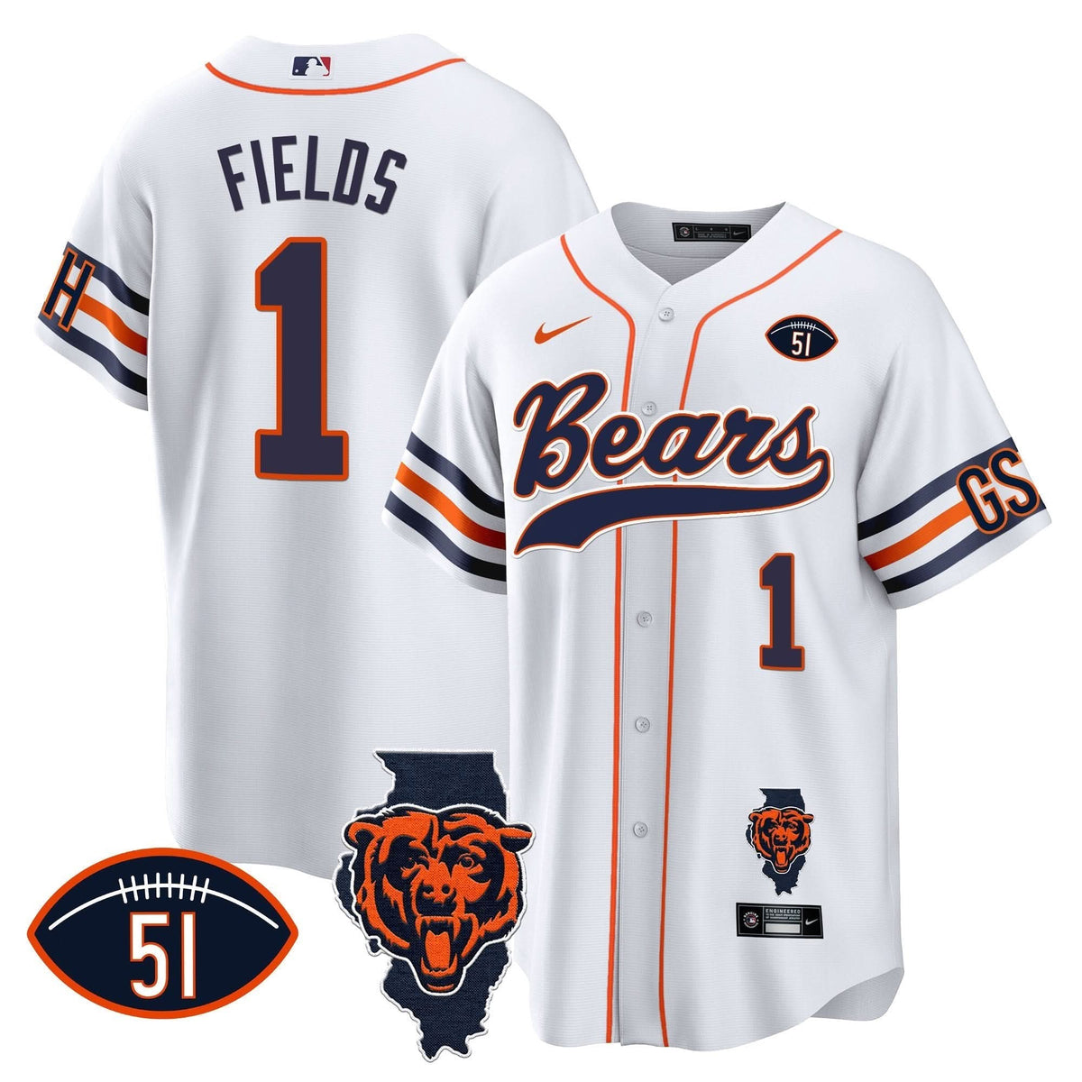 CHI Illinois Patch Baseball Jersey