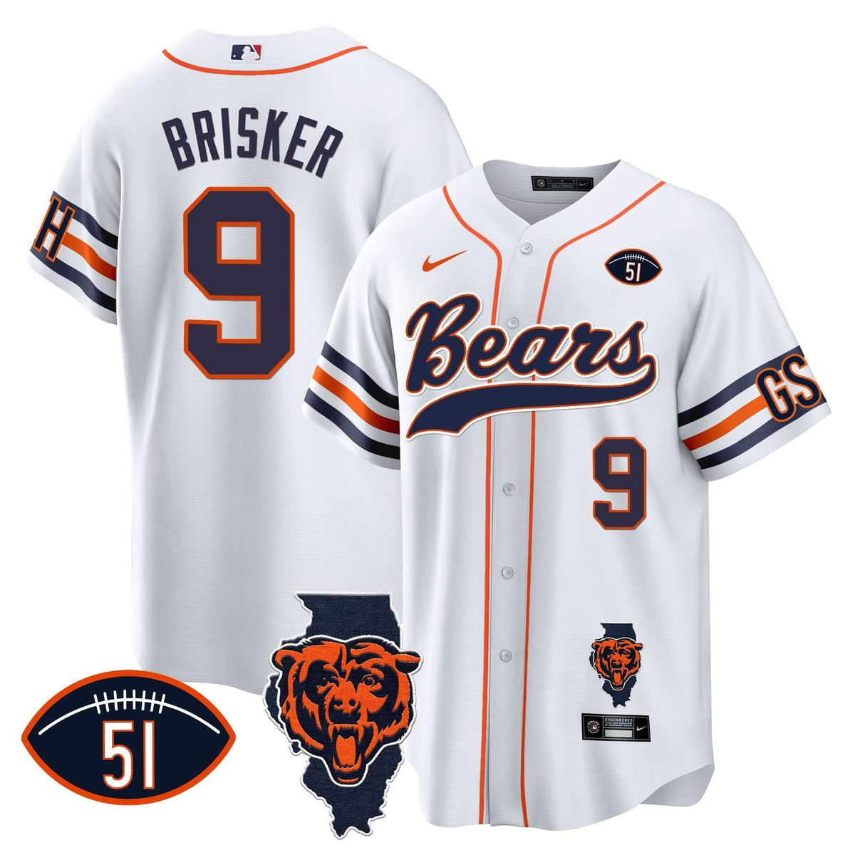 CHI Illinois Patch Baseball Jersey