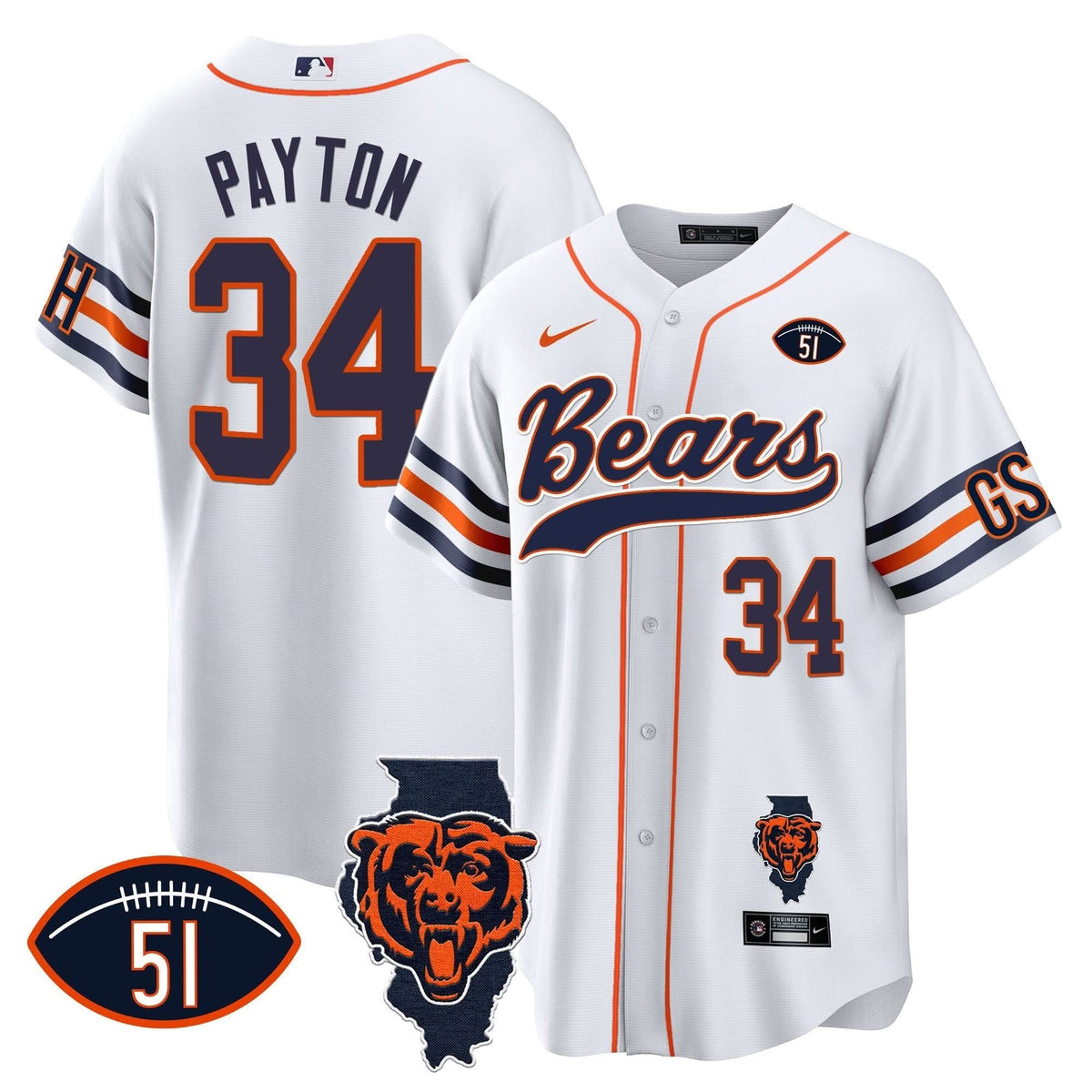 CHI Illinois Patch Baseball Jersey