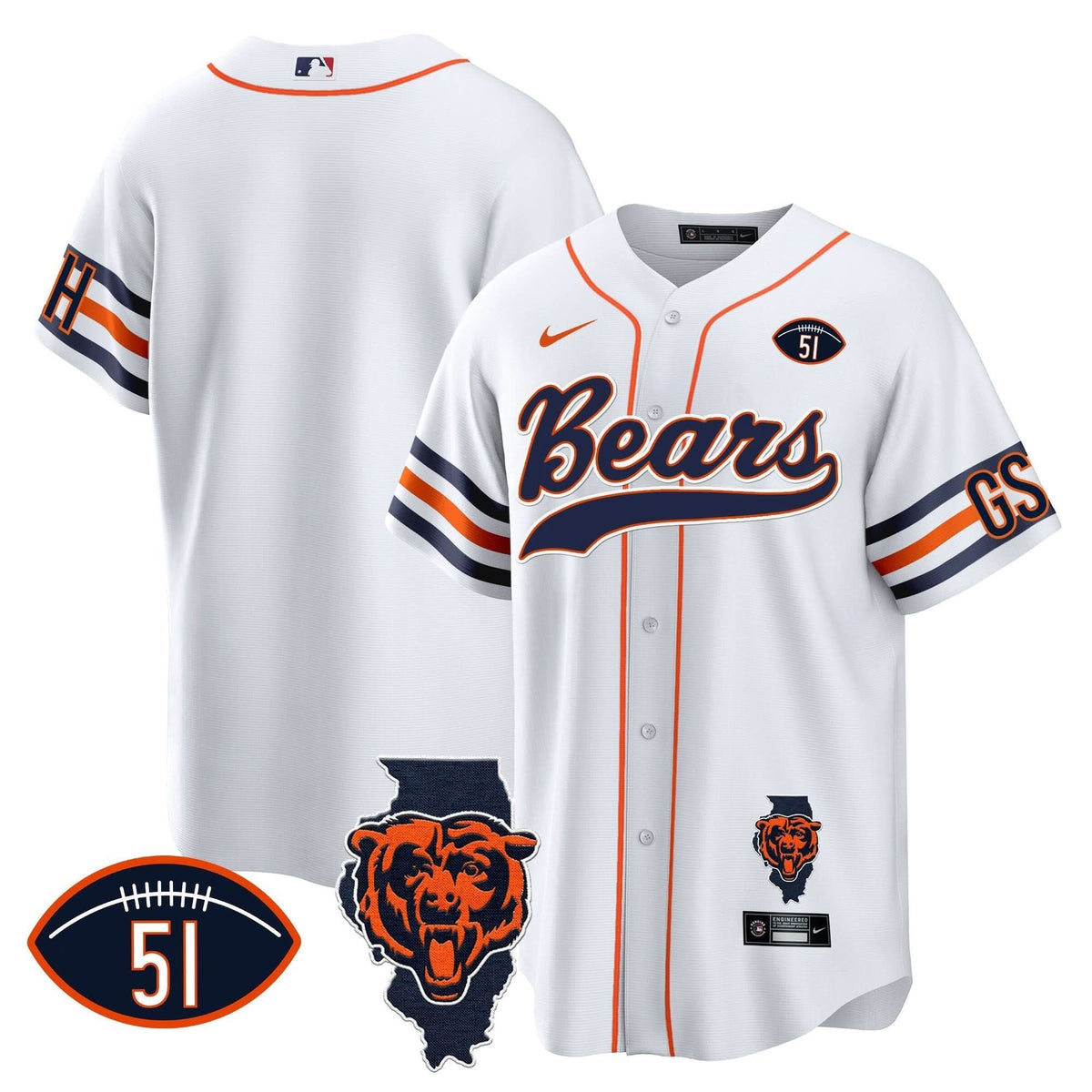 CHI Illinois Patch Baseball Jersey