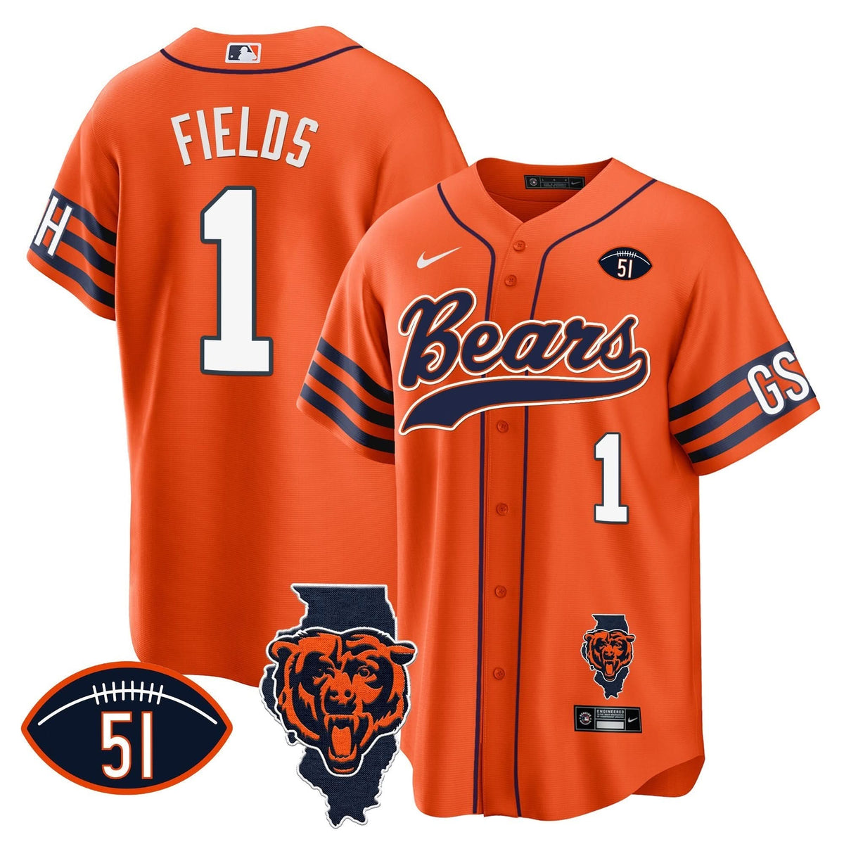 CHI Illinois Patch Baseball Jersey