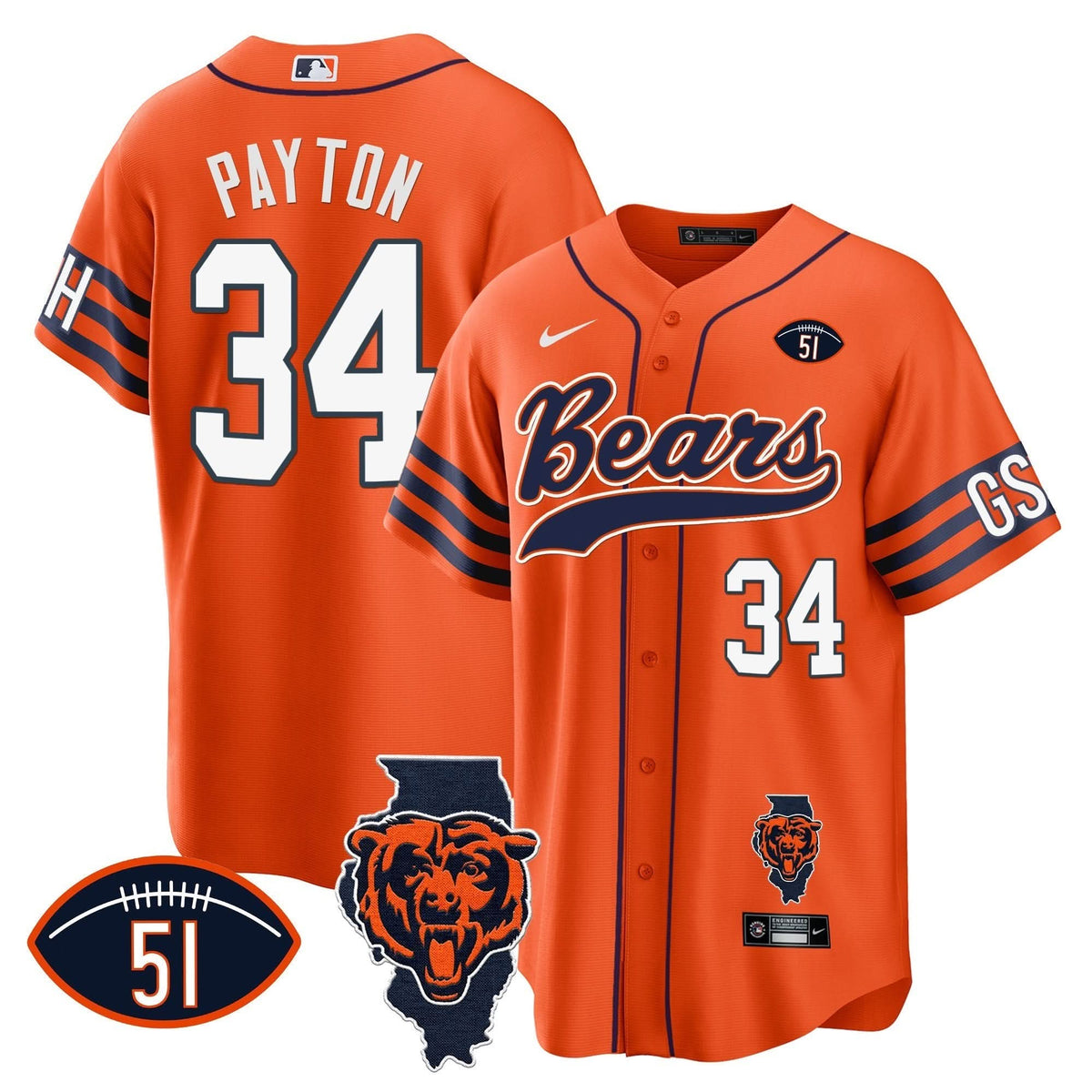 CHI Illinois Patch Baseball Jersey