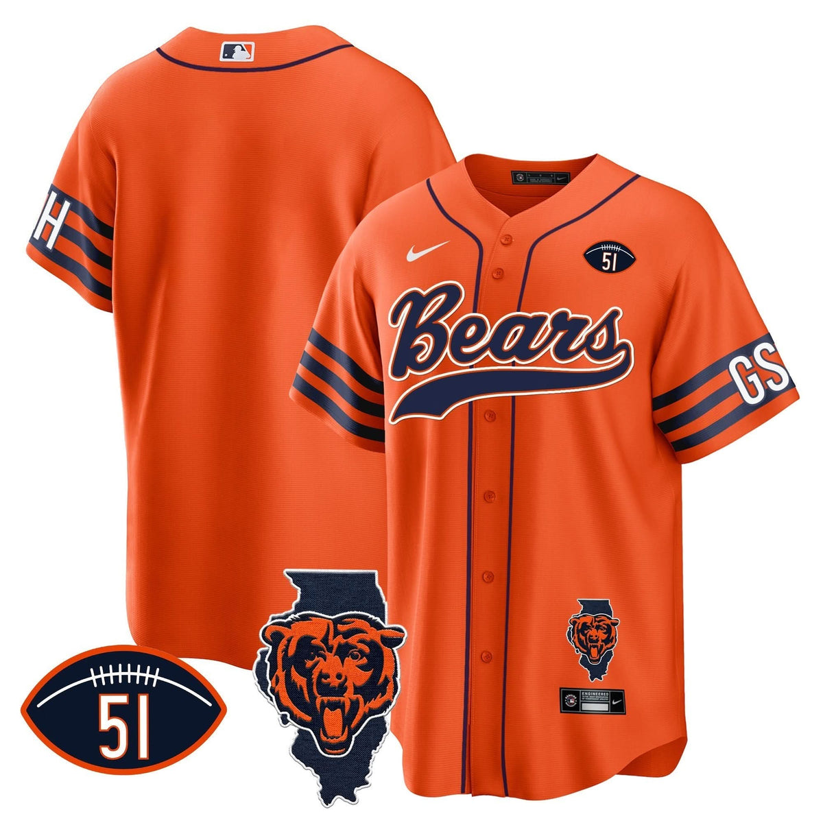CHI Illinois Patch Baseball Jersey