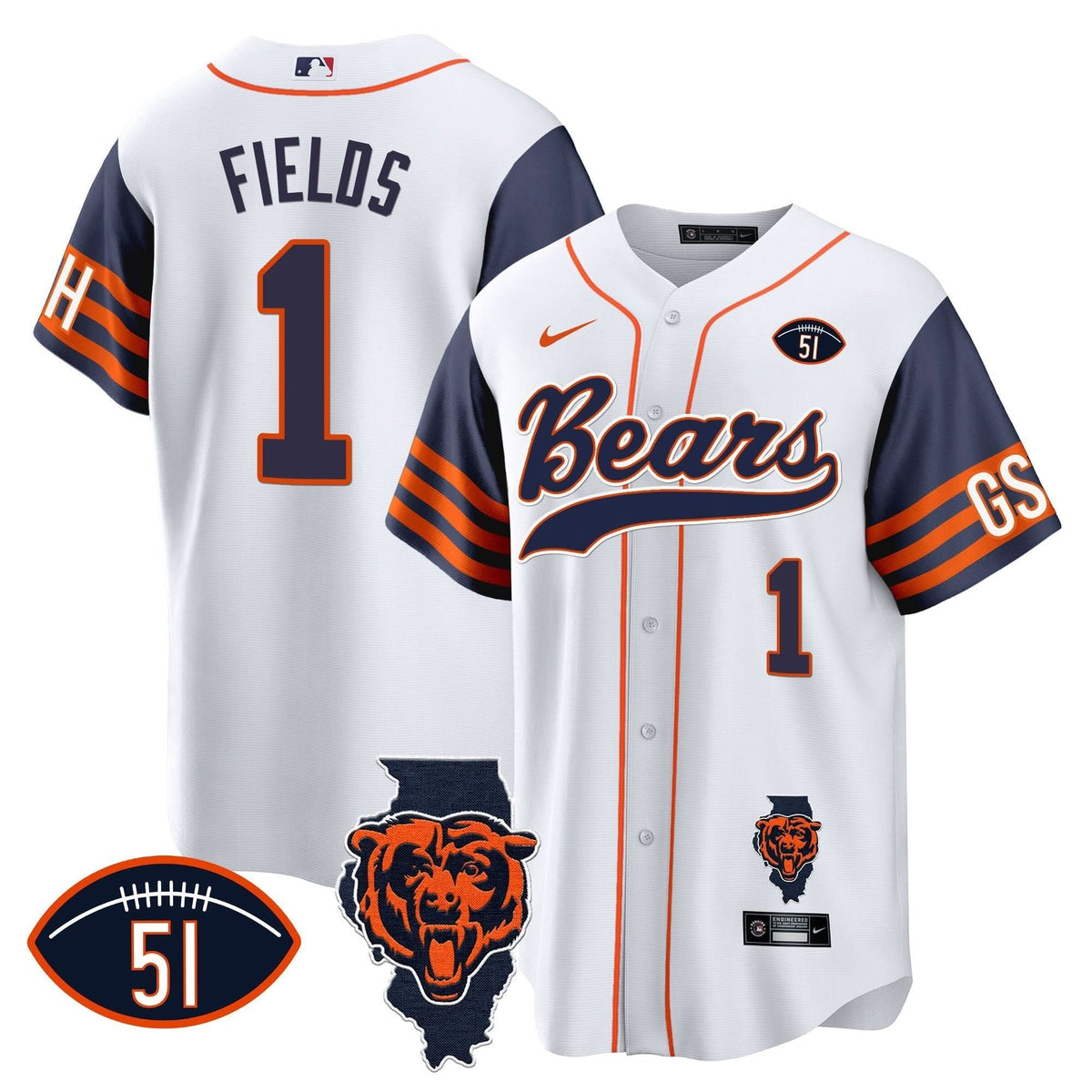 CHI Illinois Patch Baseball Jersey