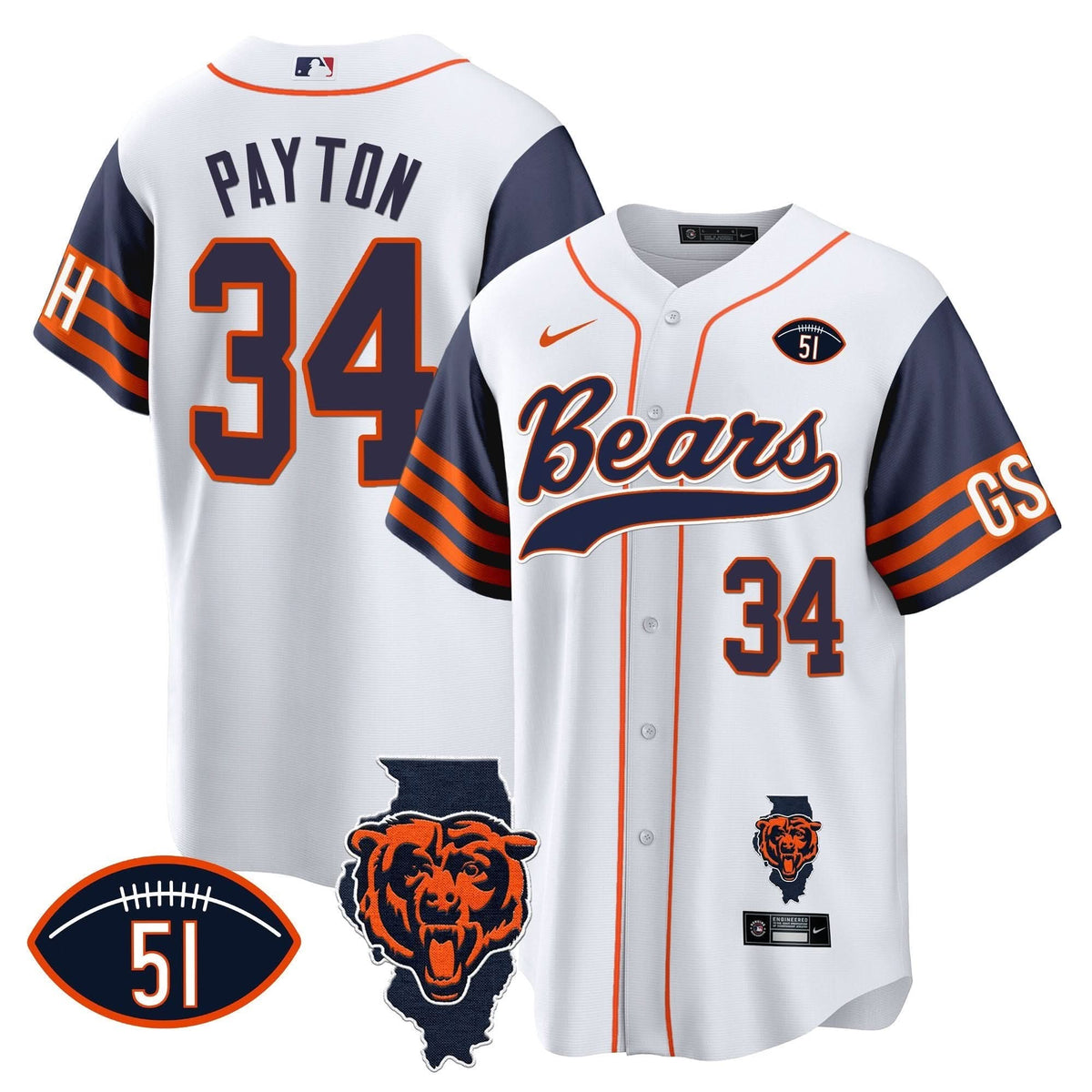 CHI Illinois Patch Baseball Jersey