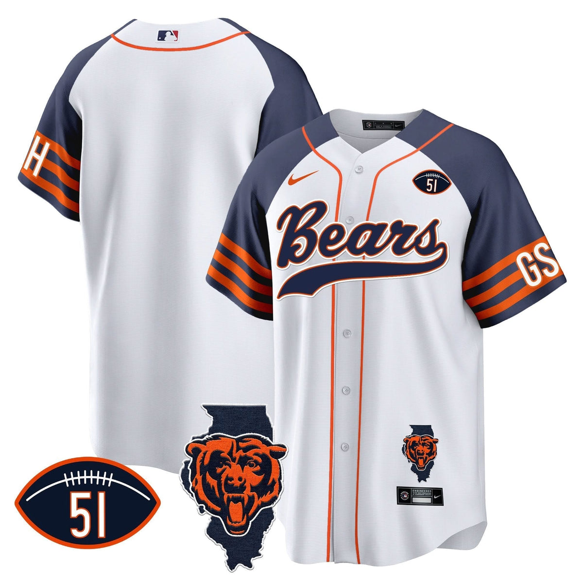 CHI Illinois Patch Baseball Jersey
