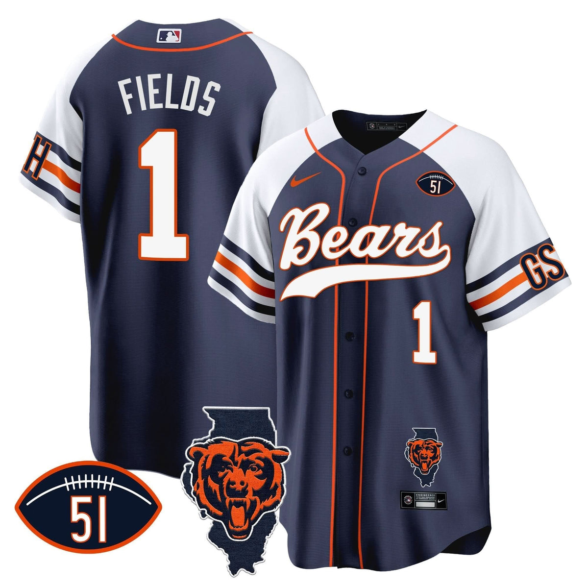 CHI Illinois Patch Baseball Jersey